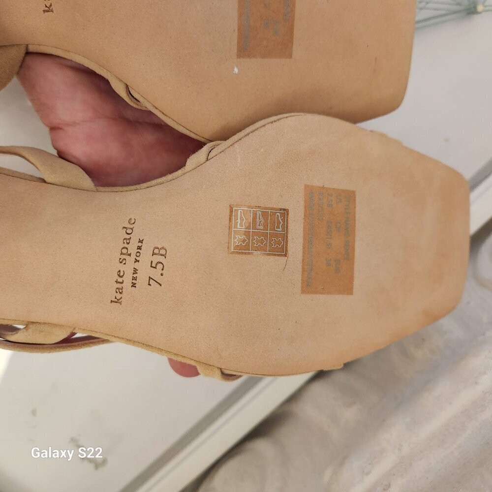 Kate Spade New York Renee Suede Block Heel Strappy Slingback Sandals Size 7.5 - Picture 8 of 10